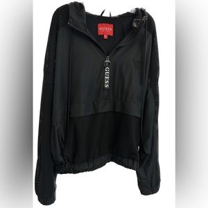 Guess black with mesh hoodie windbreaker (Sz M)